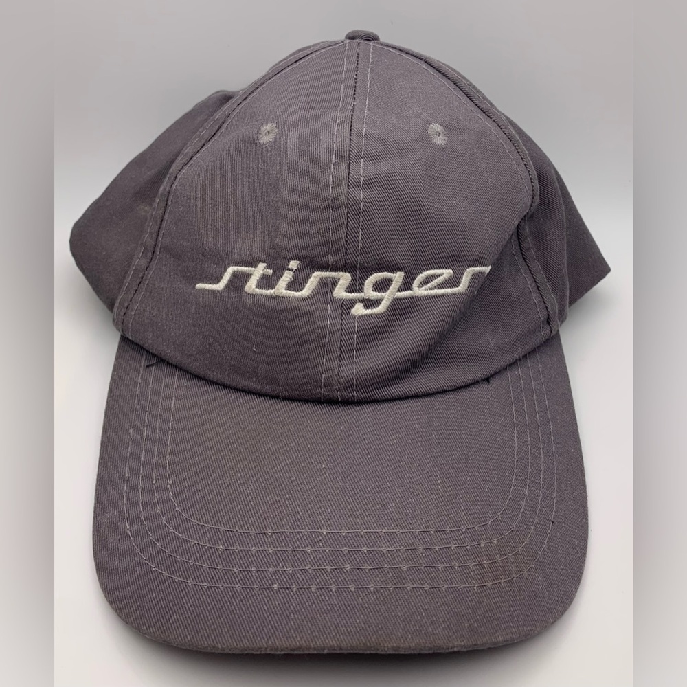 KIA STINGER Sewn Logo Adjustable Snapback Automobile Hat Baseball Cap Gray EUC!